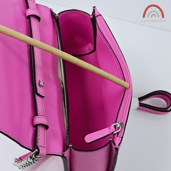 Kate Spade Cameron Monotone Barbie Pink Small Flap Leather Crossbody Bag - Picture 11 of 14